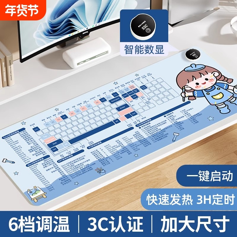 加热鼠标垫女生发热暖手桌垫办公室电脑学生写字垫电热垫新款防水,居家日用,桌上暖垫,淘宝优惠券,粉丝福利购,淘宝优惠卷