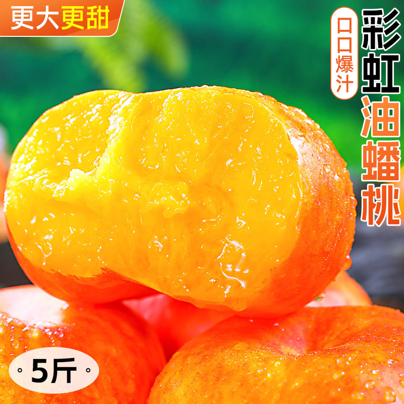 正宗蒙阴彩虹油蟠桃5斤扁桃子新鲜水果当季奶潘桃甜蜜桃整箱包邮
