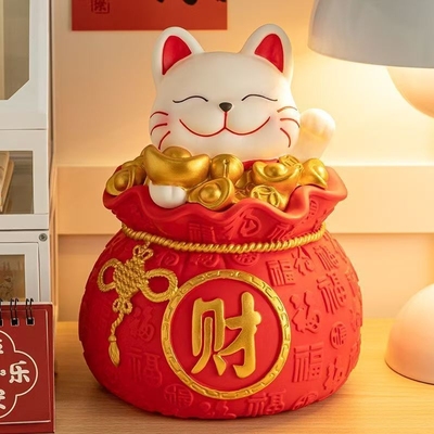 招财猫防摔存钱罐大人用成年人可存可取免砸款大容量储蓄罐摆件