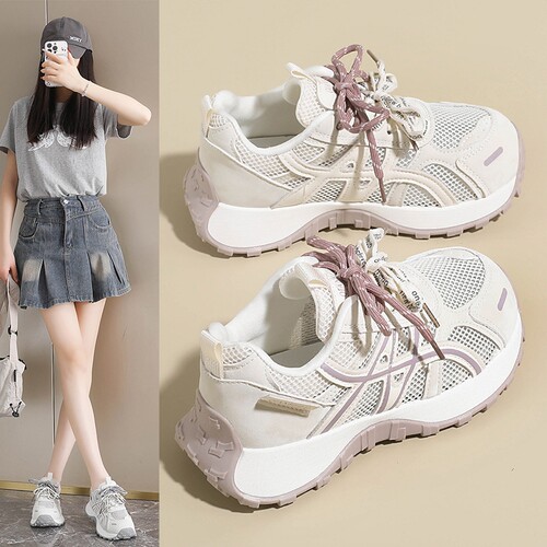 意尔康心选ins韩版新款老爹鞋女2026夏季学生运动休闲厚底增高网