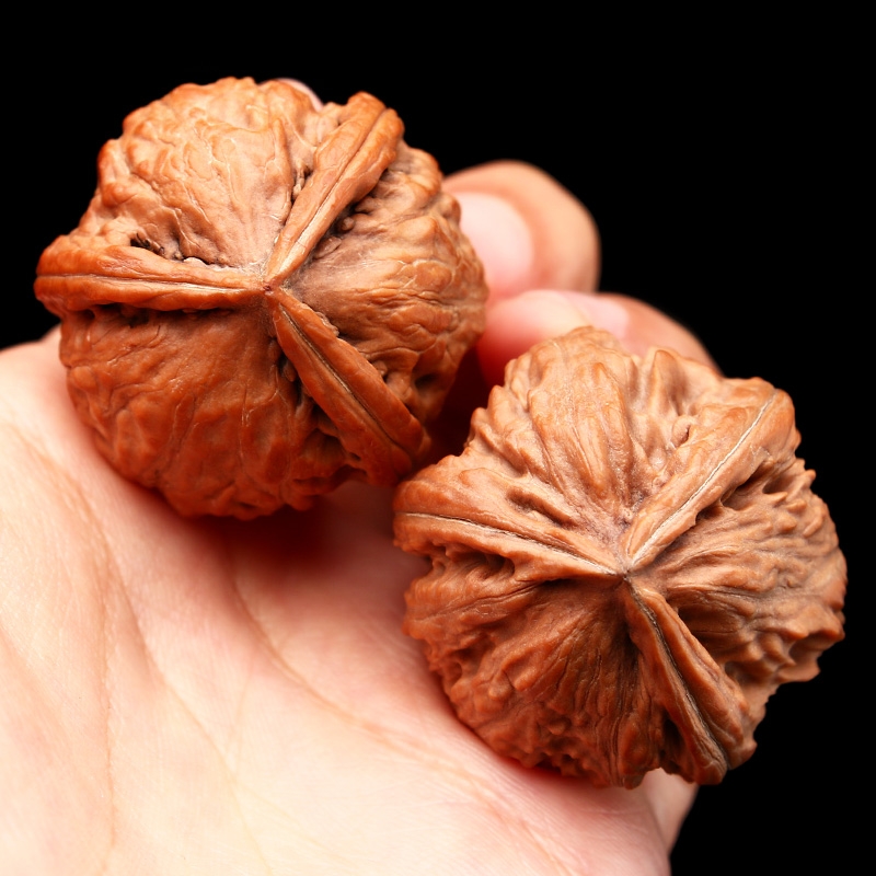 天然三棱小秋子三道粗筋大奔异形手捻文玩核桃随身手把盘男女迷你