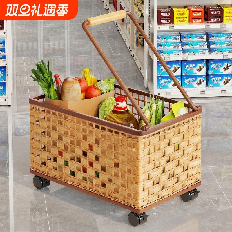 便携购物车家用买菜篮子加厚手提篮便携轻便拖车购物取快递神器