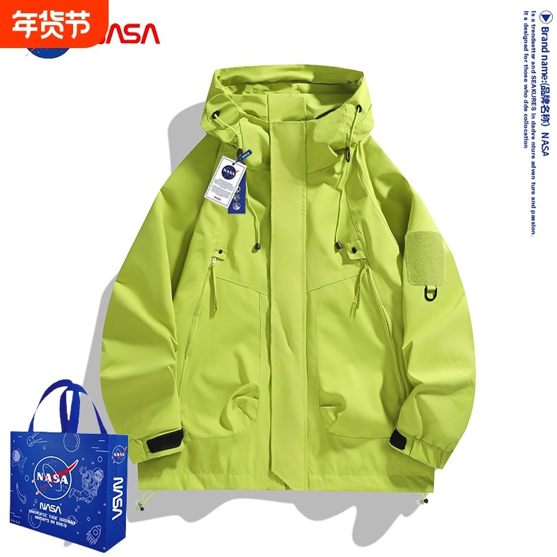 NASA户外冲锋衣男女2025新款春秋季潮牌宽松工装防风防水夹克外套,户外/登山/野营/旅行用品,冲锋衣,淘宝优惠券,粉丝福利购,淘宝优惠卷