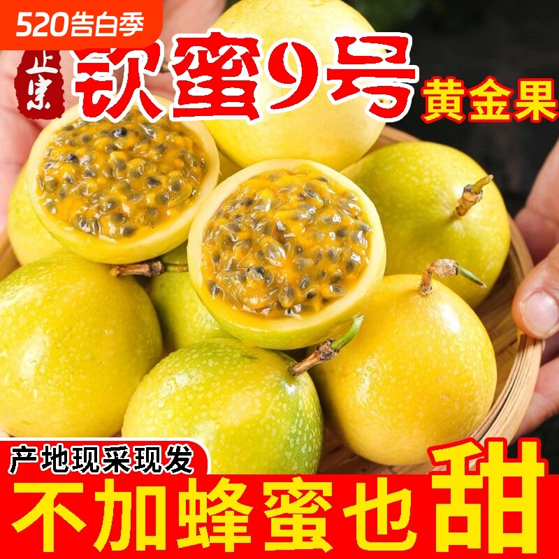 钦蜜9号黄金百香果新鲜水果包邮5斤大果当季时令鲜果黄金果蜂蜜