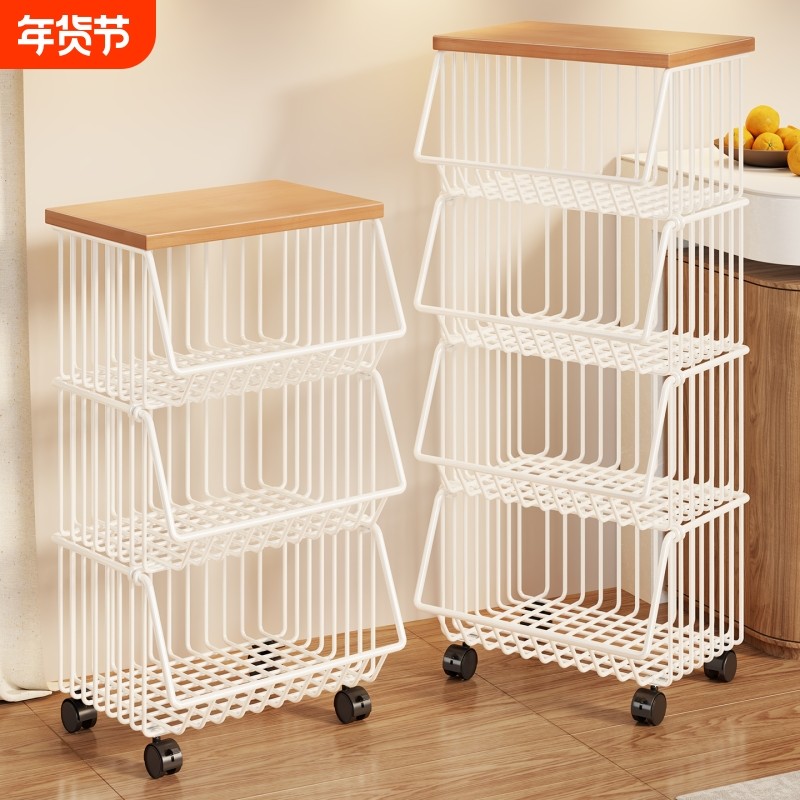 杂物收纳筐水果蔬菜零食玩具小推车桌面抽屉式多层蔬果菜储物神器