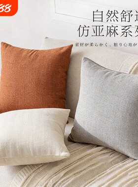 客厅沙发抱枕2026新款高级感风靠垫不含芯枕芯方形可拆洗白色灰色