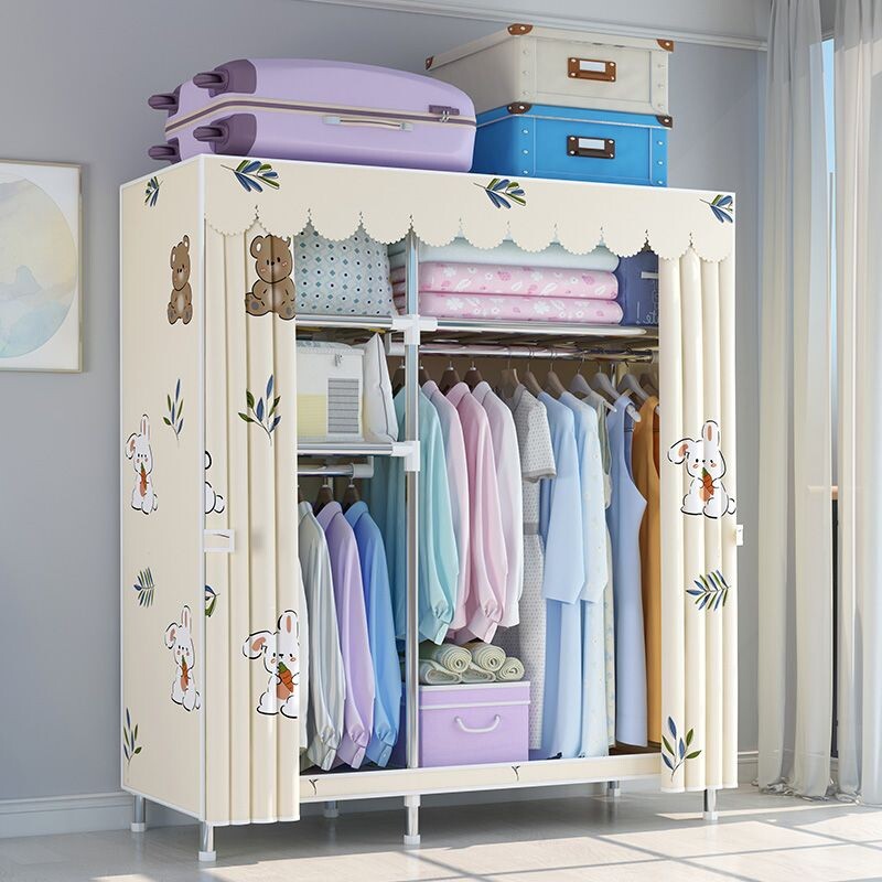 简易布衣柜出租屋钢管加粗衣橱家用卧室宿舍收纳柜