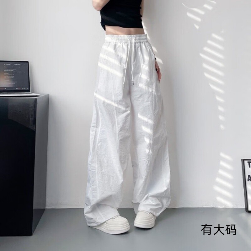 白色阔腿夏季工装裤|千人加购图片