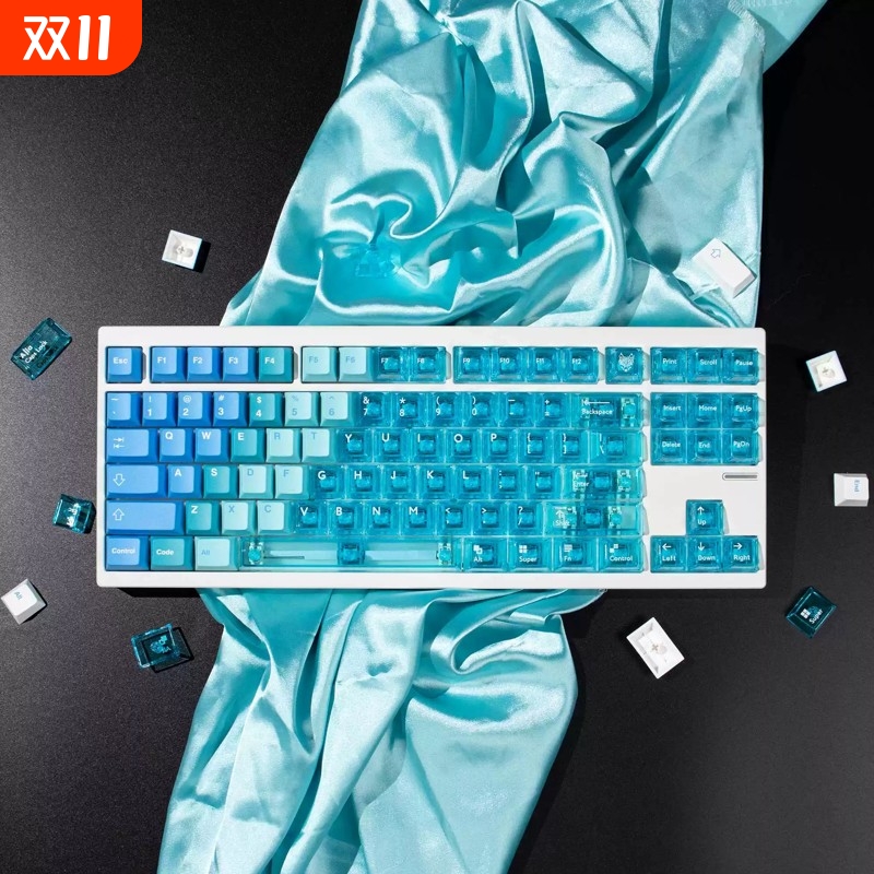 夏威夷雪山键帽大全套PBT热升华+PC移印原厂适Wooting等机械键盘