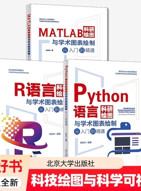 MATLAB+R语言+Python语言科研绘图与学术图表绘制从入门到精通3册零基础入门软件数据可视化硕士博士科研人员参考书籍