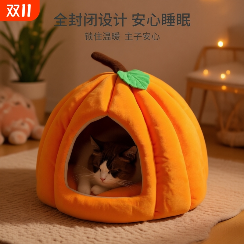 绒绒大雪屋猫咪暖暖好好睡