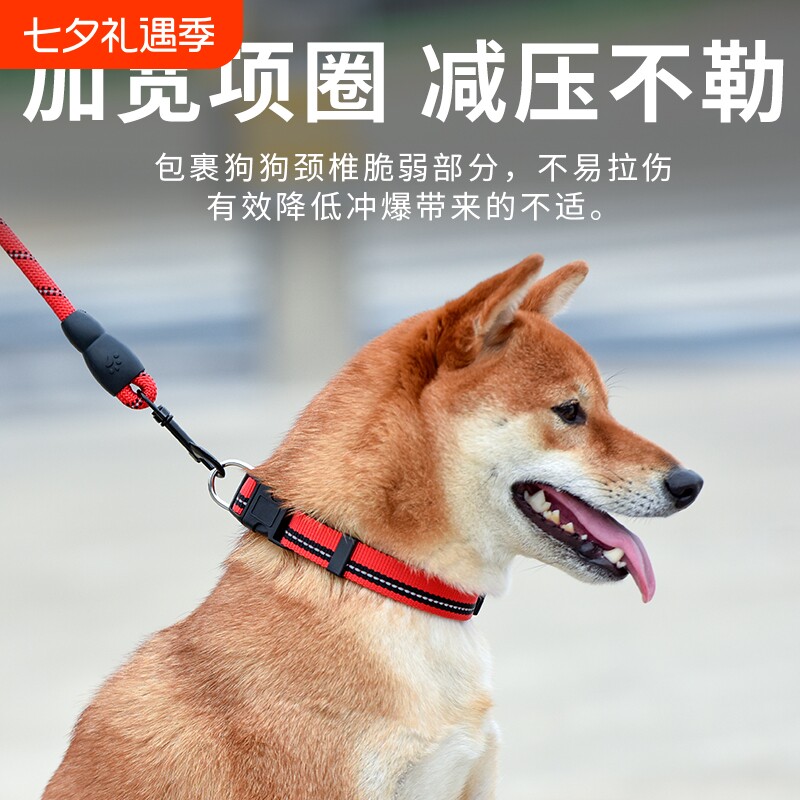 狗狗牵引绳狗绳子遛狗脖圈泰迪金毛宠物小型犬狗炼炼�项圈防咬