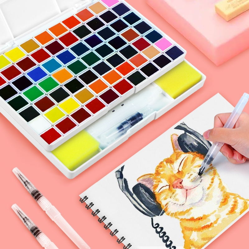固体水彩颜料12色美术专用
