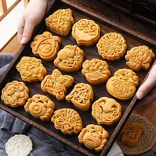 广式月饼模具2026新款手按压式冰皮食品级国潮压花家用烘焙75g50g