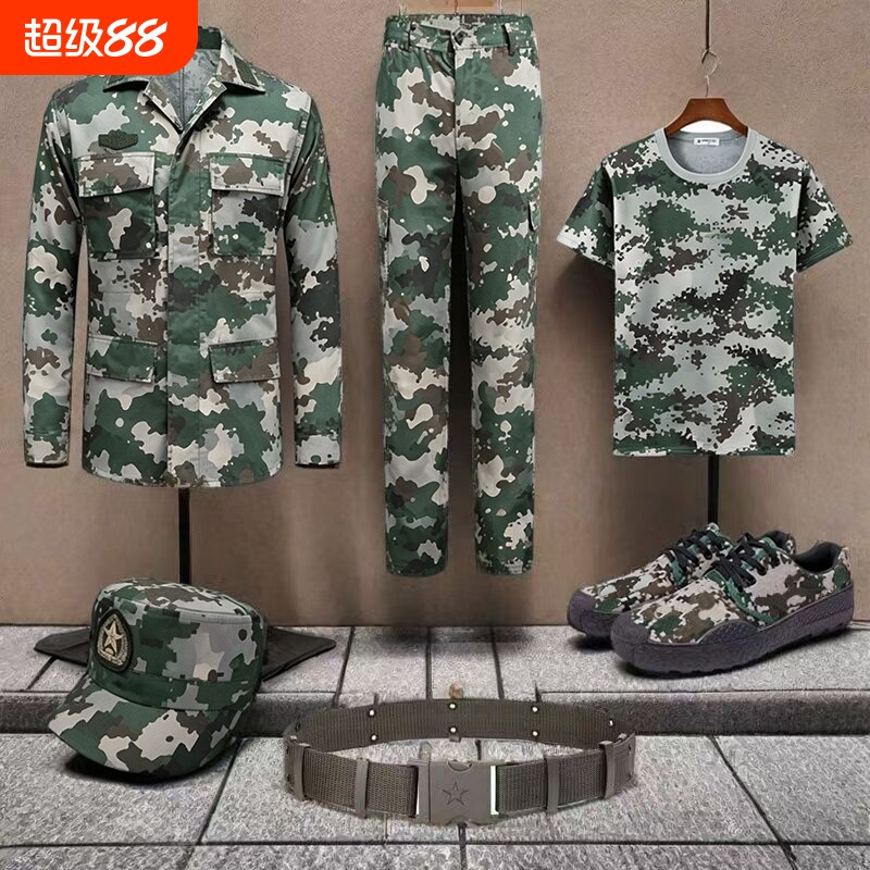 军训服装套装男迷彩服套装女夏季初高中大学生绿色军训服透气速干图片