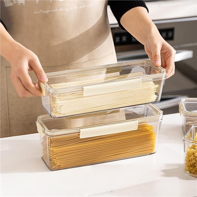 面条收纳盒食品级冰箱装意面挂面桶长方形盒五谷杂粮密封罐储物筒