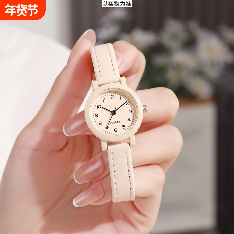 ins奶油黄青春校园显白手表女款小众森女系高颜值初高中学生简约