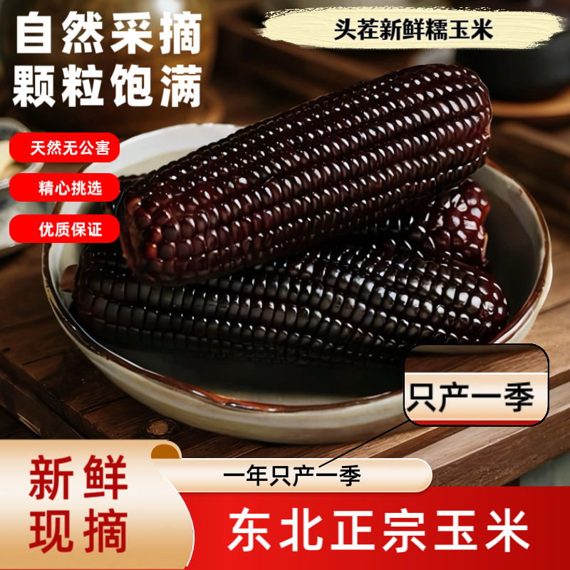 东北黑糯玉米棒粗粮早餐真空包装健康粗粮颗粒饱满黏糯大棒玉米,粮油调味/速食/干货/烘焙,玉米,淘宝优惠券,粉丝福利购,淘宝优惠卷