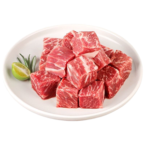 暖男厨房谷饲原切雪花牛肉粒新鲜牛肉块原切烧烤烤肉火锅食材