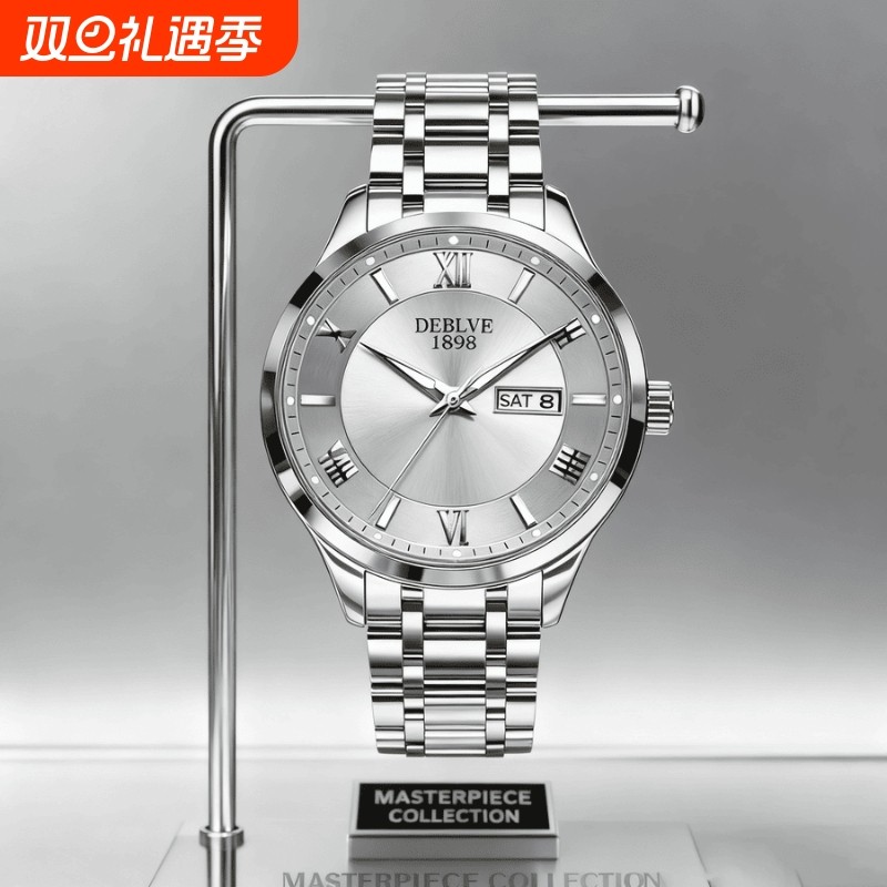 手表瑞士名表正品全自动机械风石英表商务高级感夜光防水时尚钢带