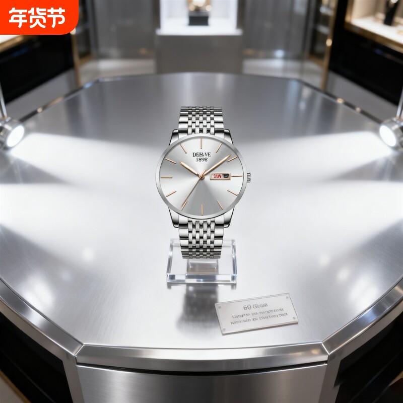 镂空男士手表男正品名牌全自动非机械表钢带男款商务防水石英腕表