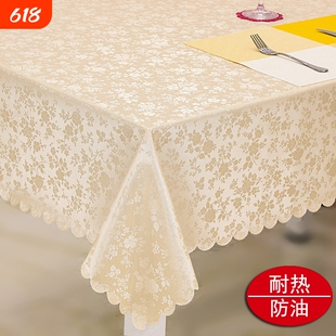 餐桌布防水防辣椒油防烫免洗茶几布 家用餐厅酒店圆台布麻将桌布