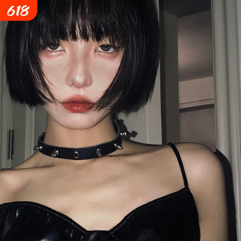 小蜗牛一刀切假发短发女全头套黑色直发齐刘海波波bobo学生头发型