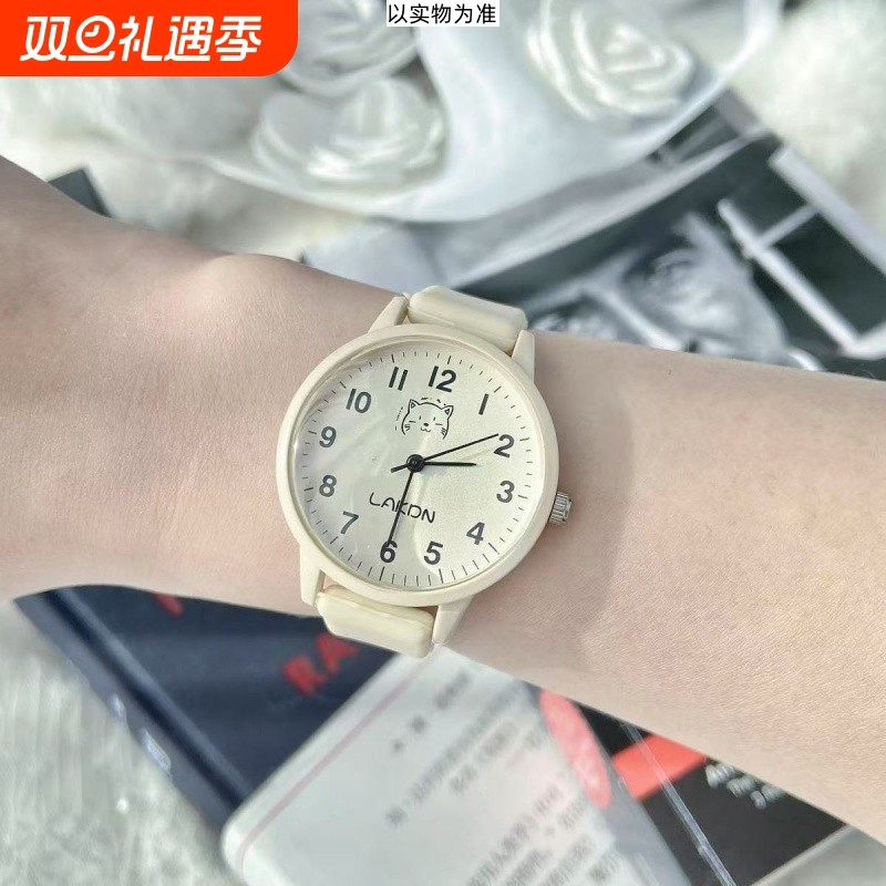 多巴胺手表夏季儿童女孩初中学生休闲简约可爱ins风静音考试专用