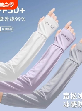 2026新款防晒遮手大码宽松袖套防紫外线冰袖女夏冰丝套男黑色白色