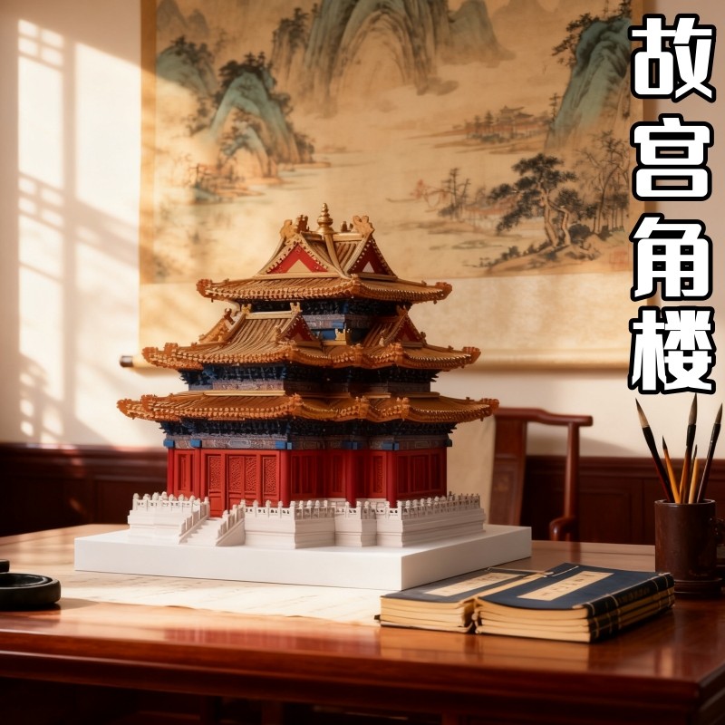兼容乐高故宫角楼榫卯积木玩具男孩拼装建筑模型拼图成人版高难度