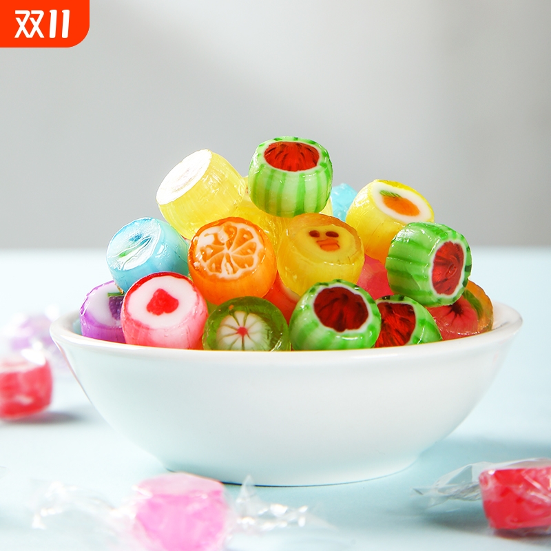 水果切片糖果混合零食网红五角星星硬糖爆款糖果味散装棒棒糖喜糖