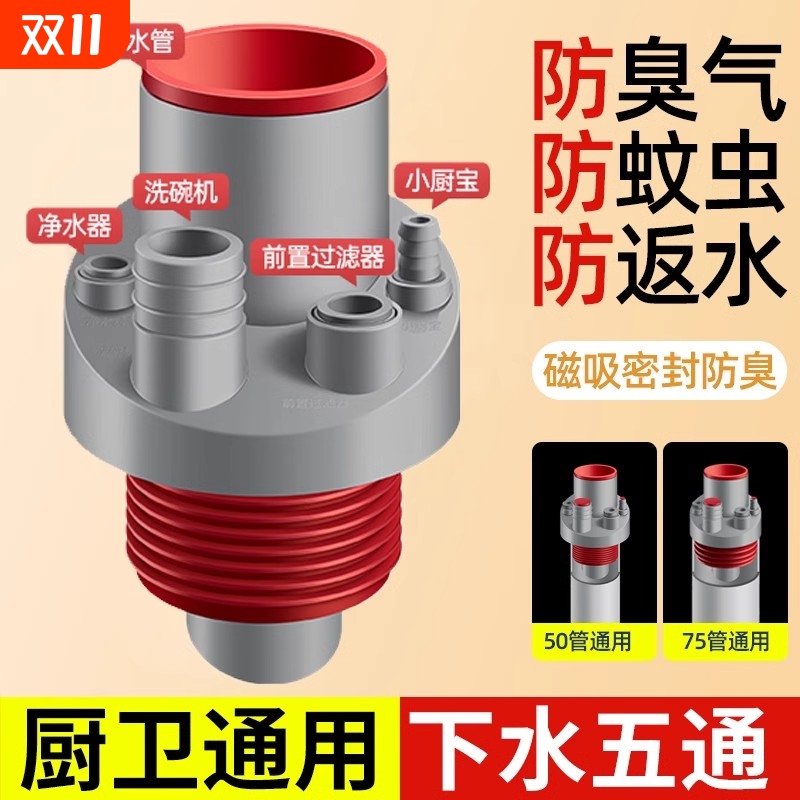厨房五通下水管|超2.1万次加购