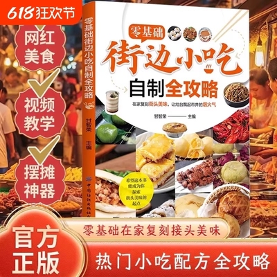 抖音同款街边小吃自制全攻略技术配方书籍正版图解美食菜谱食谱书做法家用新手入门学做家常地方特色炒菜大全教程烧烤摆摊烹饪