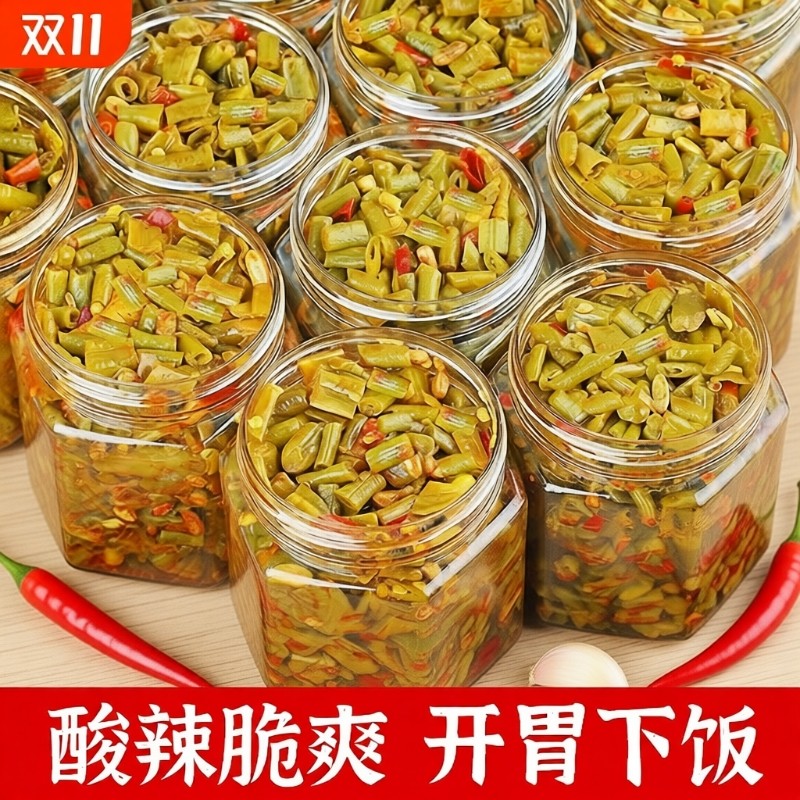 正宗酸豆角下饭菜瓶装开胃味咸菜即食熟食腌菜豇豆萝卜干新鲜酸辣