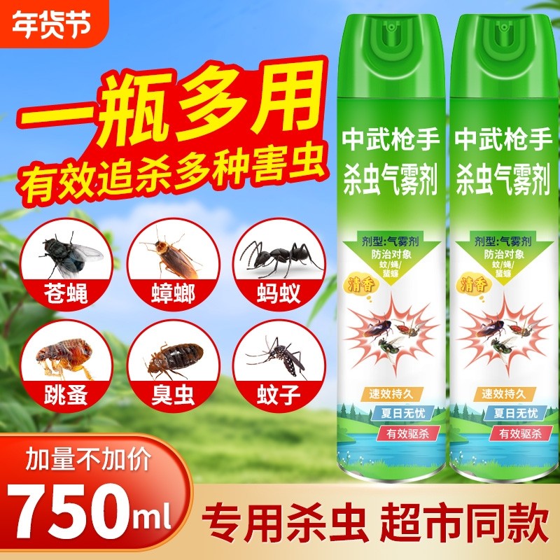 杀虫剂气雾剂家用室内灭蚊子蟑螂药驱除苍蝇蚂蚁清香型非无毒喷雾