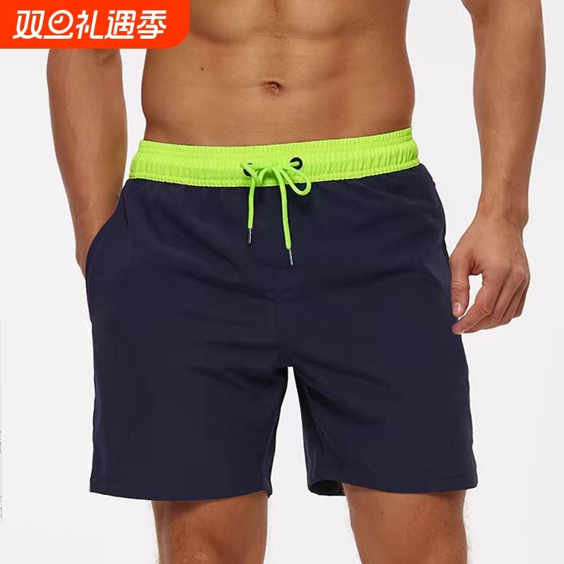 男士双层速干沙滩裤泳裤防尴尬运动四分裤新款温泉泳衣户外短裤