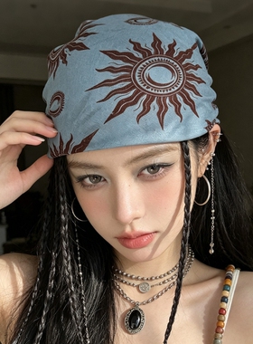 2026新款欧美风太阳花小方巾女