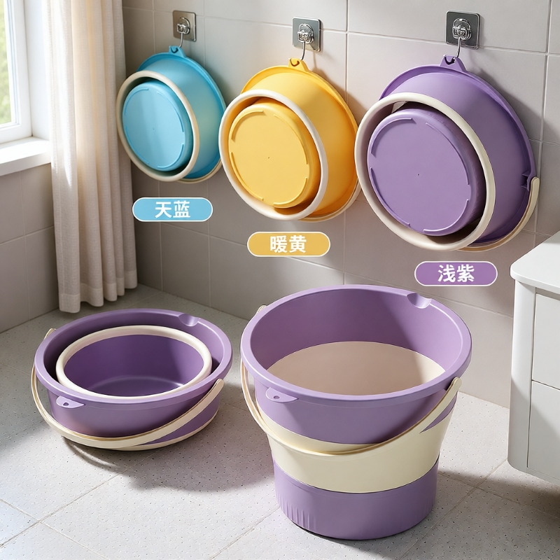 便携式可折叠水桶车载加厚户外小洗车桶车用钓鱼桶旅行家用塑料桶