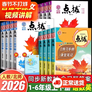 2026春小学点拨一二三四五六年级下册语文数学英语人教版北师版苏教版全套同步训练练习册课堂笔记教材解读寒假预复习教辅资料书