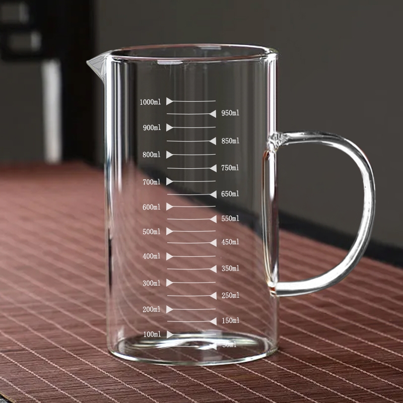 毫升刻度的水杯耐高温玻璃量杯加厚厨房烘焙家用微波炉奶高硼硅