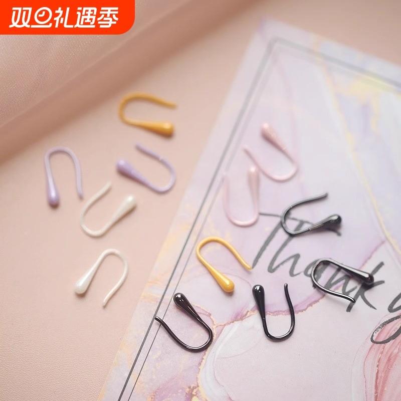 彩色陶瓷养耳洞耳钉水滴U形耳饰睡觉免摘生物瓷耳棒简约甜美全瓷