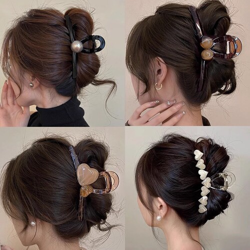 爱心果冻半透明抓夹2024新款