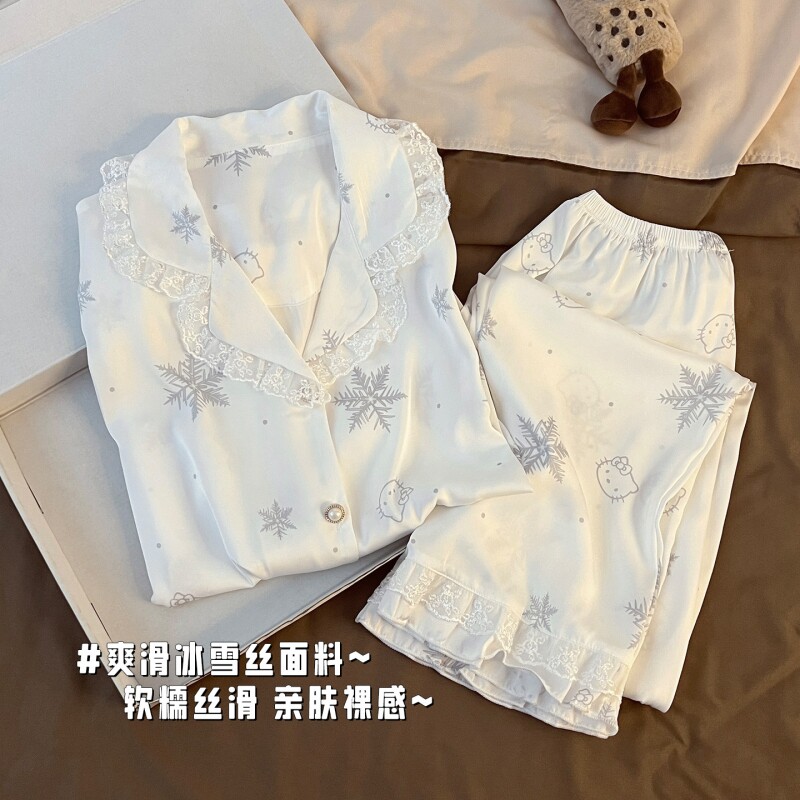 HelloKitty冰丝睡衣女春长袖2026新款薄款夏季少女生可