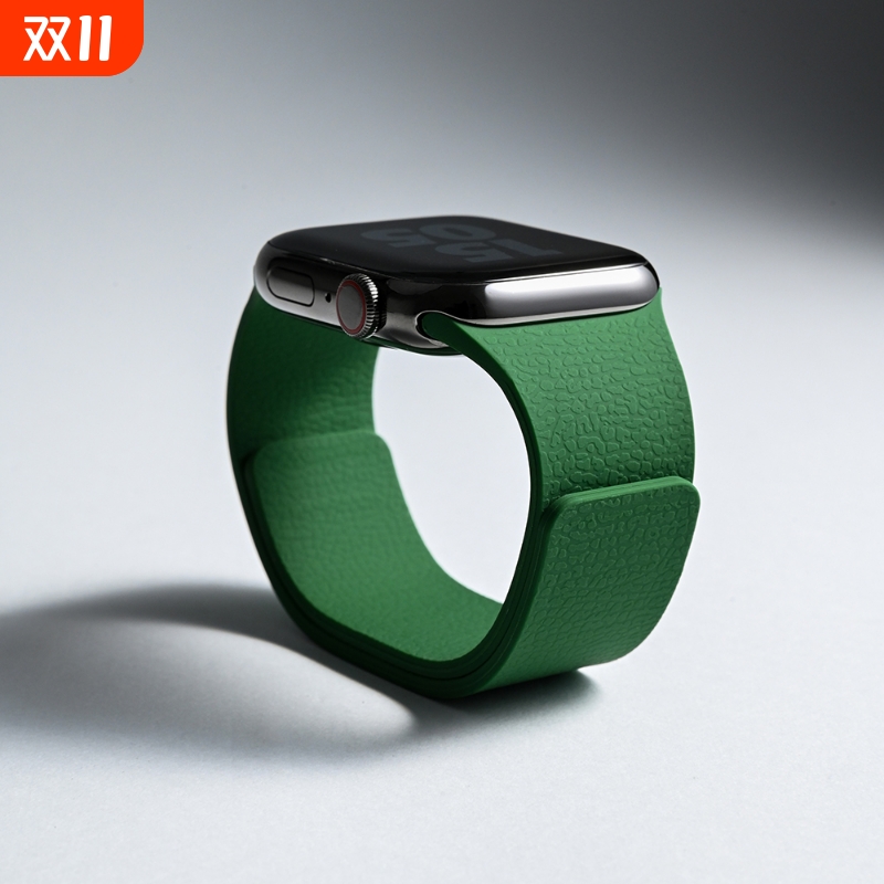 适用iwatchs10苹果S9手表带4SE软磁吸硅胶applewatch9代男S8运动S7女士腕带高级感ultra夏季6星光保护智能