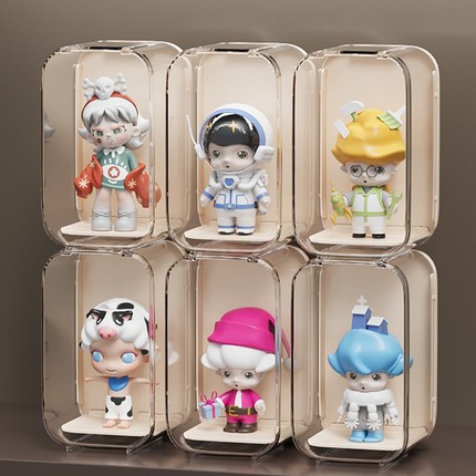 盲盒收纳展示架泡泡玛特popmart娃娃手办柜亚克力摆件盒子透明