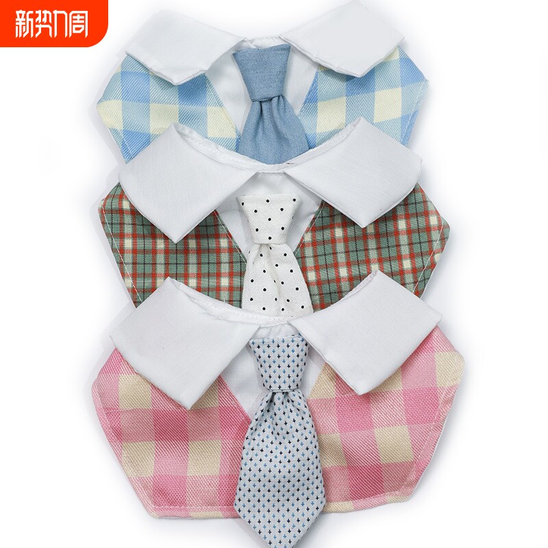 春款宠物猫咪围嘴领结猫婚礼西装围脖领带英伦风狗领带围兜配饰