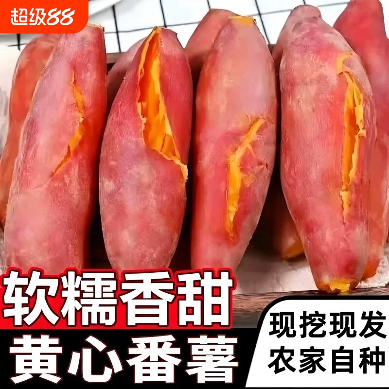 新鲜农家自种红薯沙地黄心蜜薯板栗小番烟薯糖心地瓜山芋香甜软糯图片