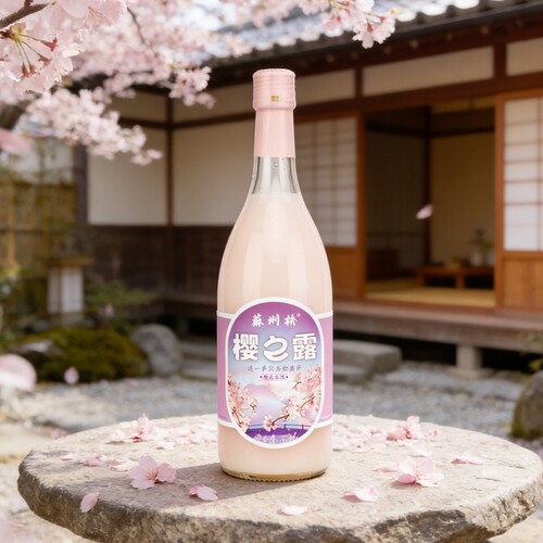 苏州桥樱花米酒0.5度750ml