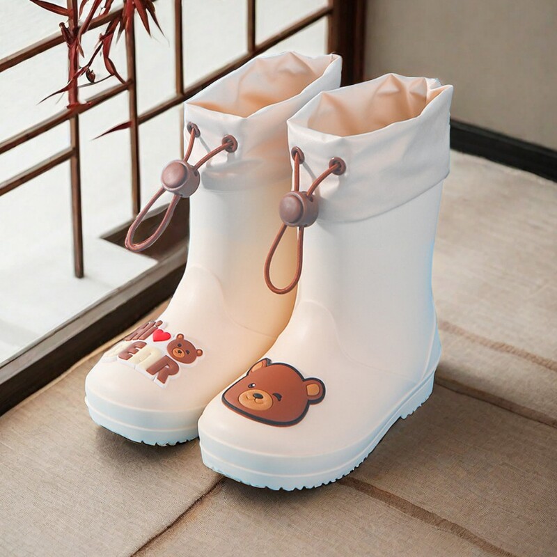 儿童雨鞋男童女童宝宝防滑雨靴男孩水鞋女孩胶鞋防水加绒中大童