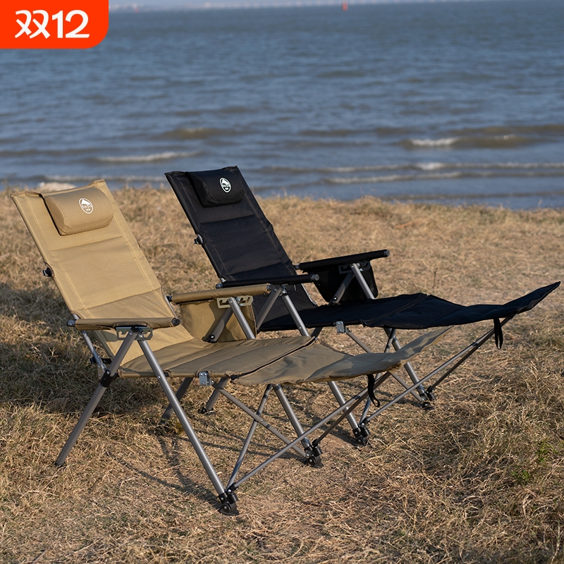 索度海狗椅户外五档调节带扶手高靠背午休便携露营沙滩椅折叠躺椅